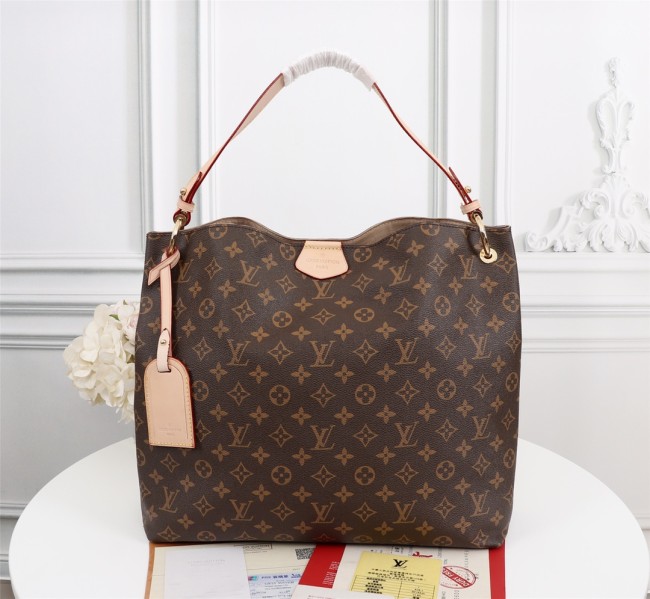 Louis Vuitton Womens Bags Handbags Luxury Brand Fashion Design GRACEFUL MM Beige Monogram Canvas without Original Box Whatapp