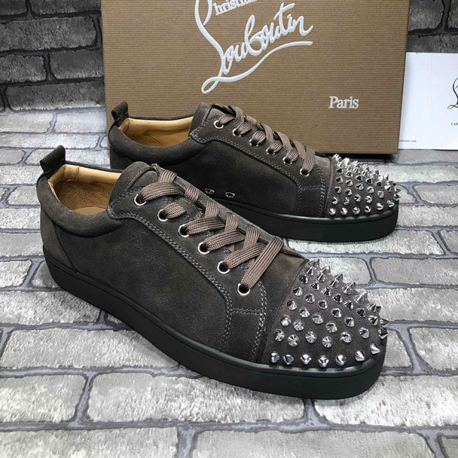 Christian Louboutin Mens Shoes Luxury Brand Red Bottom Design Louis Junior Spikes Flat with Original Box CL sneakers Whatapp