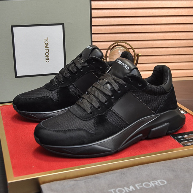 Tom Ford Mens Shoes Fashion Sneakers Luxury Brand Casual ShoesSUEDE AND NEOPRENE JAGO SNEAKER with Original Box Whatapp