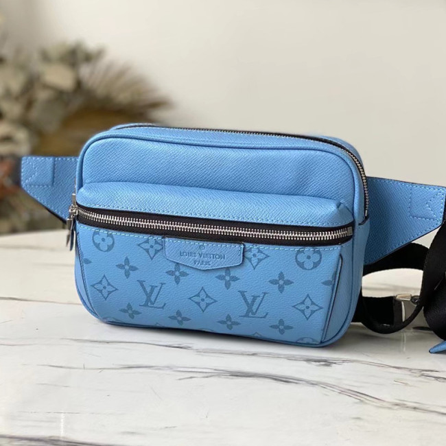 Louis Vuitton Mens Bag Luxury Brand Fashion Type OUTDOOR BUMBAG M30748 Taigarama Denim blue Coated canvas and cowhide leather with Original Box Whatapp