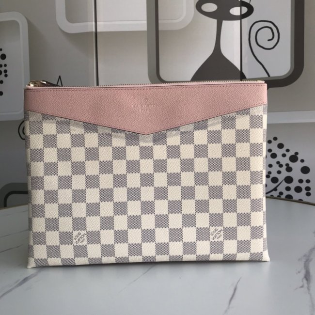 Louis Vuitton Womens Clutch Wallet Purse Bags Luxury Brand Fashion Type DAILY POUCH Damier Azur Canvas N60260 Whatapp