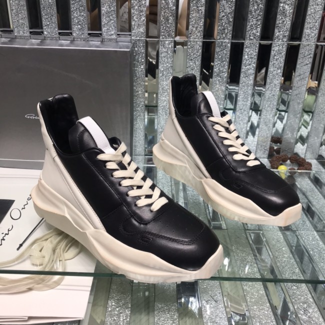 Rick Owens Men Shoes Sneakers Leather High-Top Breathable Mens Casual Shoes Ankle Boots with Original Box Whatapp