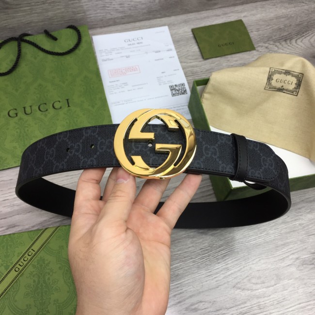 Gucci Mens Belt Luxury Brand Design Fashion Type with Original Box GG Supreme belt with G buckle Whatapp