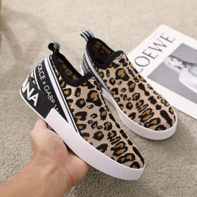 Dolce&Gabbana Men Shoes Sneakers Portofino Slip-On Sneakers In Leopard-Print Jacquard CS1706AA37587631 Whatapp