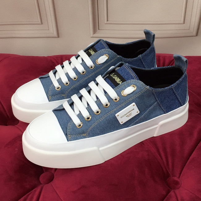 Dolce&Gabbana Men Shoes Sneakers Luxury Brand patchwork denim sneakers with Original Box Whatapp