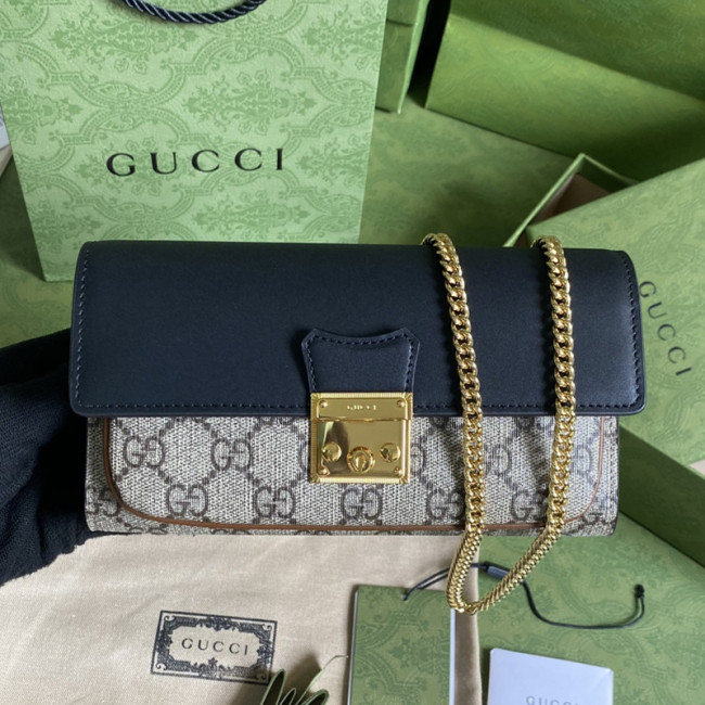 Gucci Womens Mens Bags Wallets Luxury Brand Gucci Padlock card case wallet in leather and GG Supreme with Original Box 658226 KLQIG 8575 Whatapp