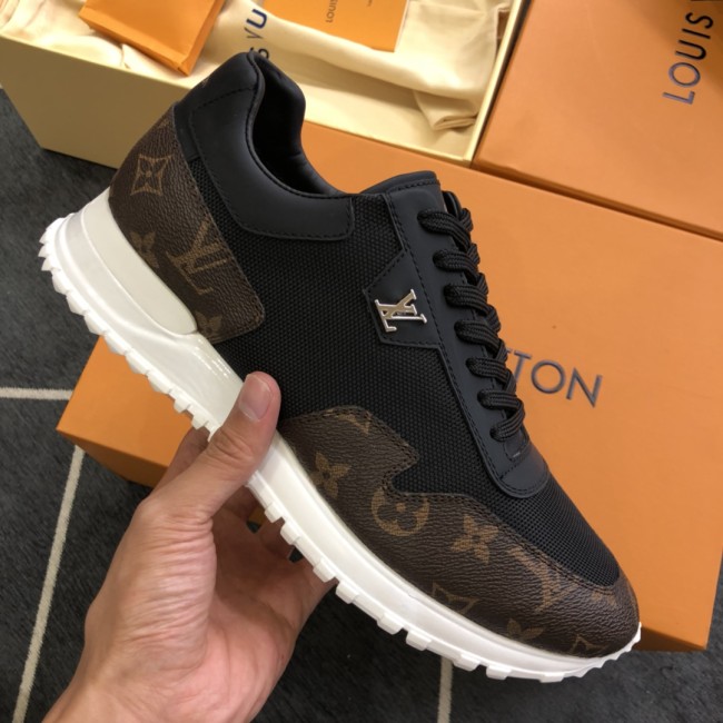 Louis Vuitton Men Shoes Sports RUN AWAY SNEAKER Running Design Luxury Brand with Original Box Black Monogram canvas and mesh 1A80Q3 Whatapp