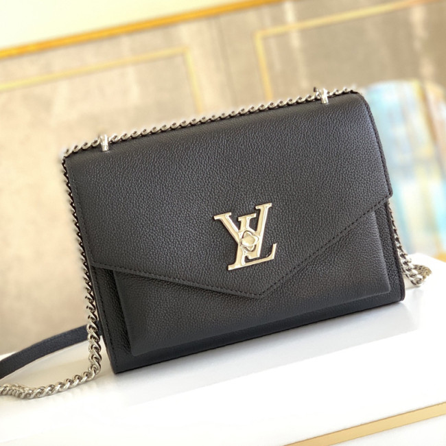 Louis Vuitton Womens Bags Clutch Shoulder Bags Luxury Brand Fashion Type Messenger Bags MYLOCKME CHAIN BAG Black Soft grained calfskin with Original Box M51418 Whatapp