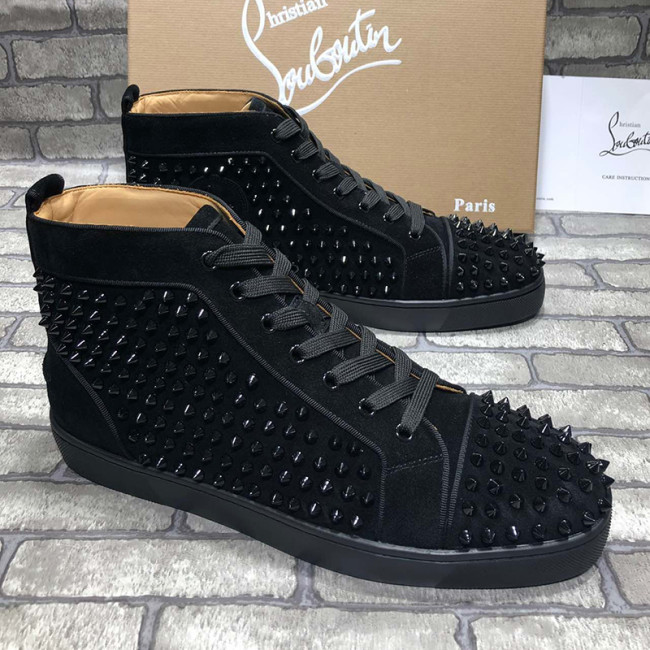 Christian Louboutin Mens Shoes Luxury Brand Red Bottom Design Louis Junior Spikes Flat with Original Box CL sneakers Whatapp