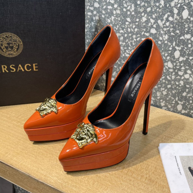 Versace Brand Womens Sandals Shoes Pumps Leather Big Size LA MEDUSA LEATHER PUMPS Design Luxury Brand Sandals for Women Whatapp