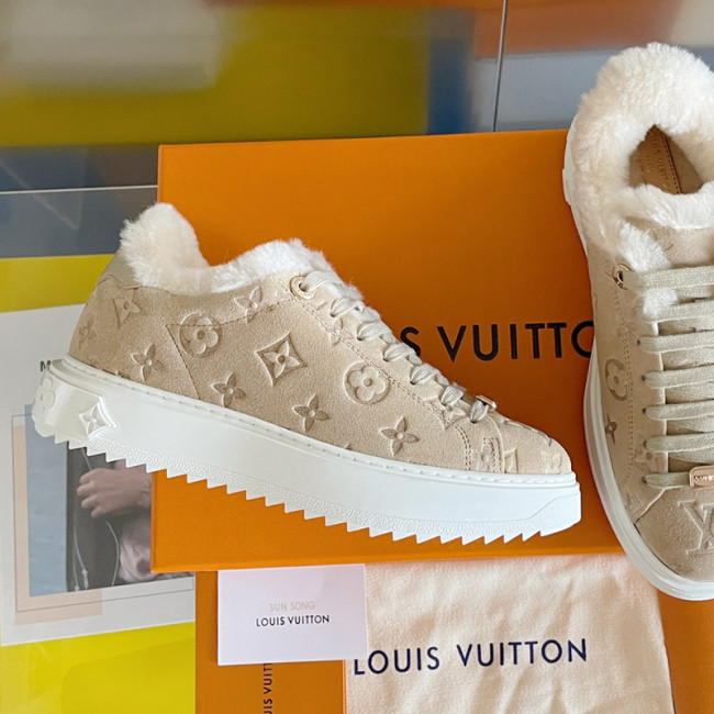 Louis Vuitton Women Shoes Sneakers Lace-Up Luxury Brand Fashion TIME OUT SNEAKER with Original Box 1AADZ9 Whatapp