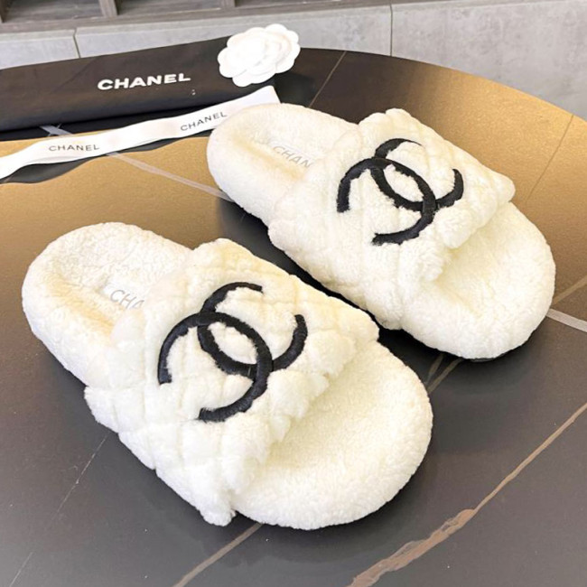 Chanel Womens Shoes Slippers Luxury Brand Winter Plus Velvet Design with Original Box Whatapp