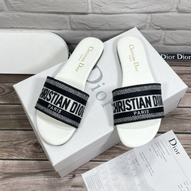 Dior Women Shoes Mule DWAY SLIDE Luxury Brand Womens Sandals Slippers with Original Box Whatapp