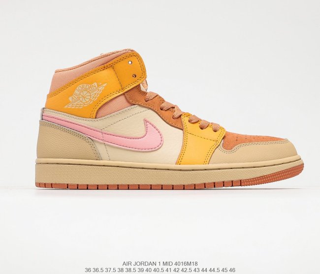 Air Jordan 1 Mid Apricot Orange Sneakers Men Womens Shoes 4016M18 Whatapp