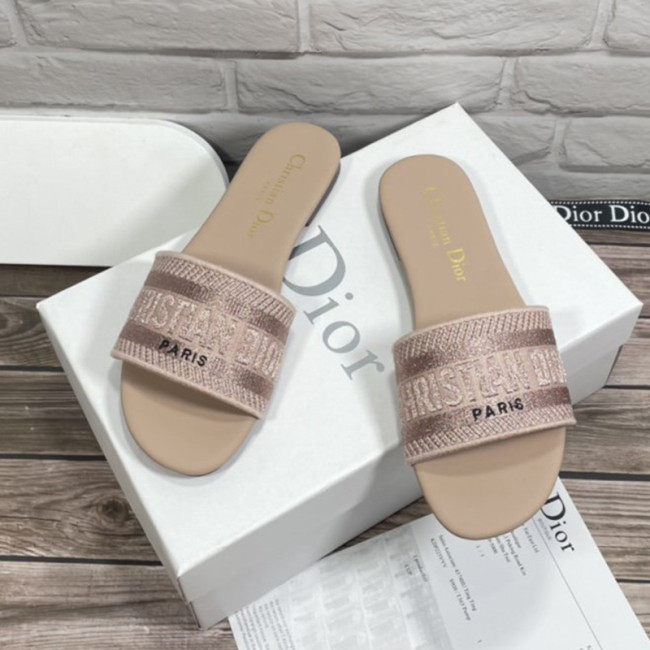 Dior Women Shoes Mule DWAY SLIDE Luxury Brand Womens Sandals Slippers with Original Box Whatapp