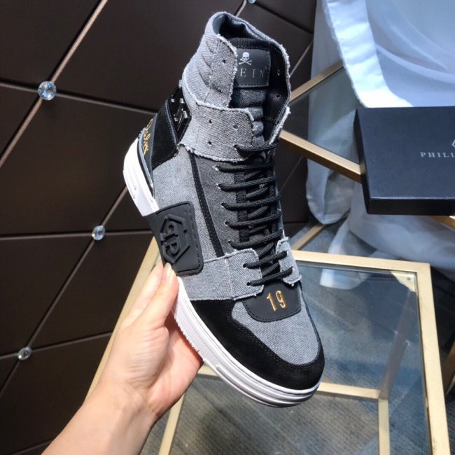 Philipp Plein Men Shoes High Top Sneaker Fashion Design Luxury Brand Whatapp