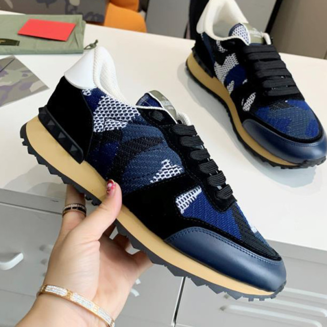 Valentino Men Shoes Fashion Design Luxury Brand ROCKSTUD CALFSKIN SNEAKER with Original Box Whatapp