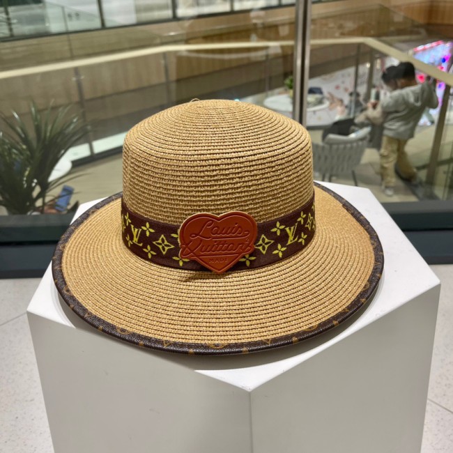 Louis Vuitton Womens Cap Bucket Hat Straw Hat Luxury Brand with Original Box