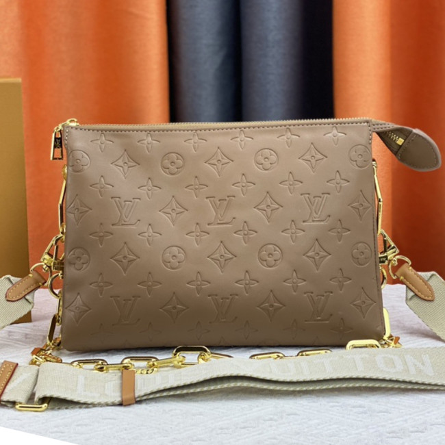 Louis Vuitton Womens Bags Messenger Shoulder Bags Luxury Brand COUSSIN PM M59277 with Original Box Taupe Monogram embossed puffy lambskin Whatapp