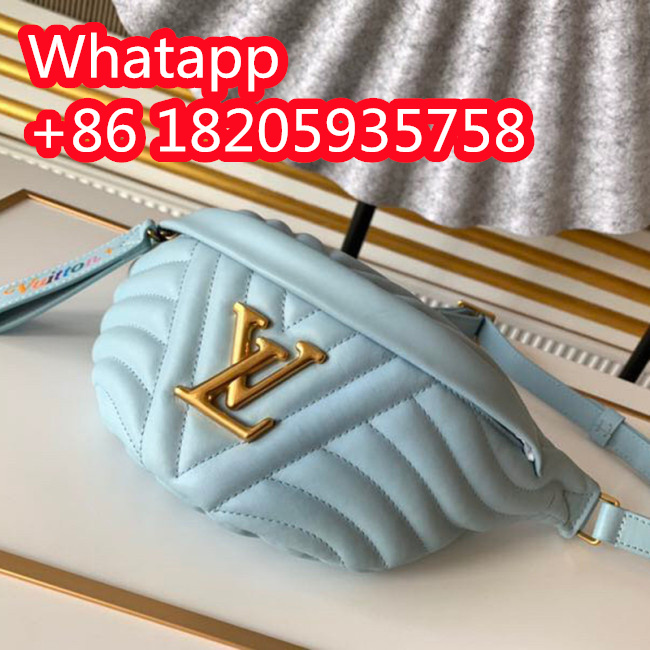 Louis Vuitton Womens Bags Luxury Brand Fashion Waist Bags LOUIS VUITTON NEW WAVE BUMBAG Porcelain Blue M55331 Whatapp