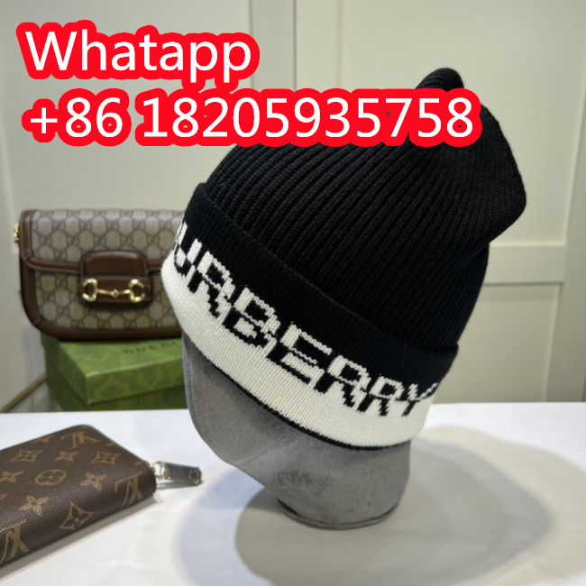 Burberry Womens Mens Cap Knit Hat Luxury Brand with Original Box