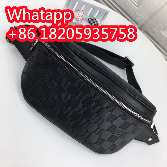 Louis Vuitton Mens Shoulder Bags Luxury Brand Fashion Type CAMPUS BUMBAG N40298 Damier Infini Onyx Silver cowhide leather with Original Box Whatapp