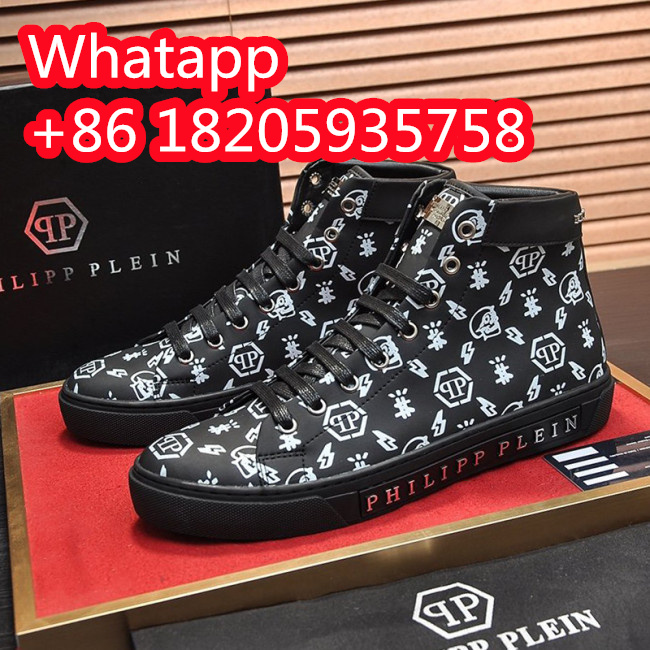 Philipp Plein Men Shoes Sneakers High Top Sneaker Fashion Design Luxury Brand Ankle Boots with Original Box Whatapp