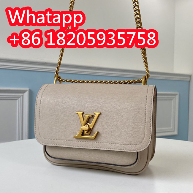 Louis Vuitton Womens Bags Messenger Shoulder Bags LOCKME CHAIN BAG Luxury Brand with Original Box Greige Grained calf leather M57072 Whatapp