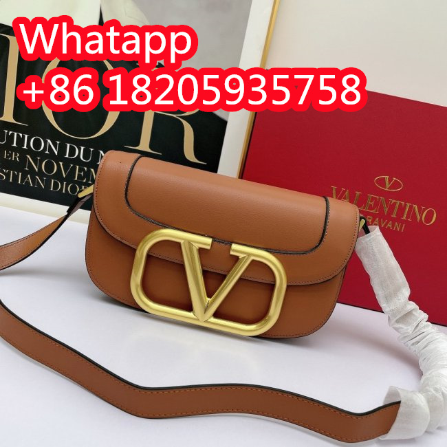 Valentino Womens Bags Crossbody Bag Luxury Brand SUPERVEE CALFSKIN CROSSBODY BAG SADDLE BROWN VW2B0G09ZXLHG5 with Original Box Whatapp