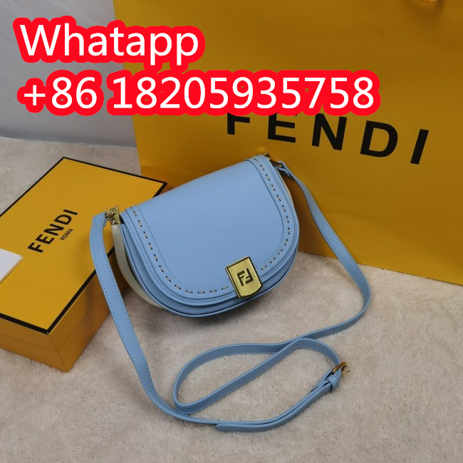 Fendi Womens Bag Crossbody Bag Moonlight Light Blue Leather Bag 8BT346ABVLF1DZG Whatapp