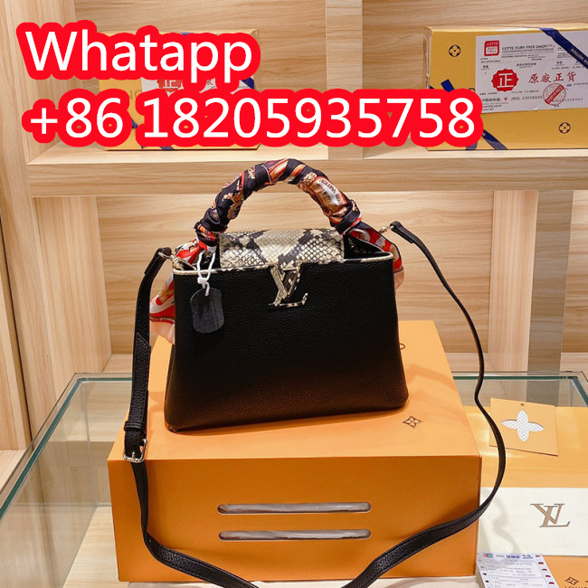 Louis Vuitton Womens Bags Handbags Luxury Brand CAPUCINES BB Taurillon Leather Messenger Shoulder Bags with Original Box Whatapp