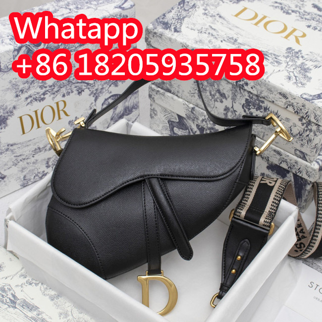 Dior Womens Bag Saddle Bag Luxury Brand Fashion Saddle Bag Black Grained Calfskin M0446CBAA_M900 Whatapp