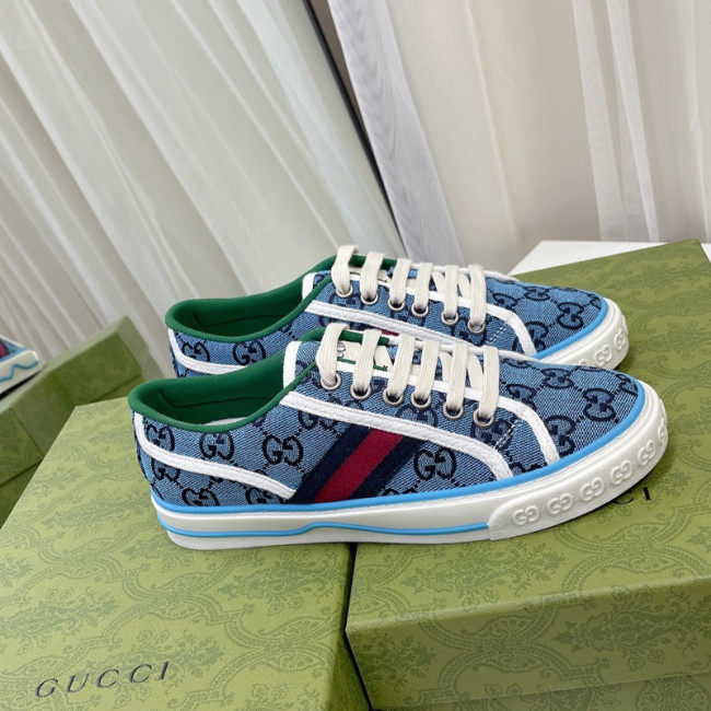 Gucci Womens Shoes Fashion Type Luxury Brand Leather Women's Gucci Tennis 1977 GG Multicolor sneaker with Original Box Whatapp