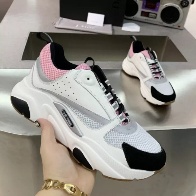 Dior Womens Shoes Sneakers Luxury Brand B22 Sneakers with Original Box Unisex Design 3SN231ZNG_H969 B22 SNEAKER Black Technical Mesh and Smooth Calfskin Whatapp