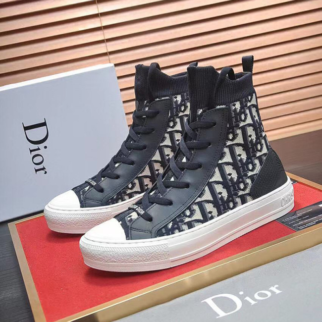 Dior Womens Shoes Sneakers WALK'N'DIOR HIGH-TOP SNEAKER Blue Dior Oblique Mesh KCK234TOK_S56B Whatapp