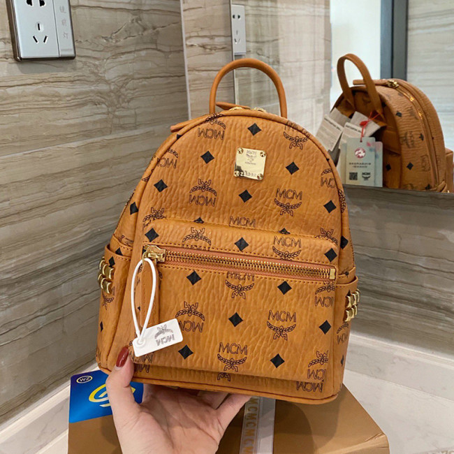 MCM Women Bags Backpacks Luxury Brand Stark Bebe Boo Backpack in Visetos with Original Box Whatapp