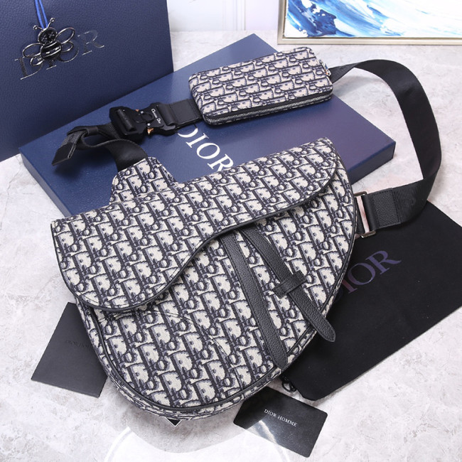 Dior Womens Mens Bag Saddle Bag Luxury Brand Design Fashion Type Shoulder Bags MAXI SADDLE BAG Beige and Black Dior Oblique Jacquard 1ADPO211YKY_H27E with Original Box Whatapp