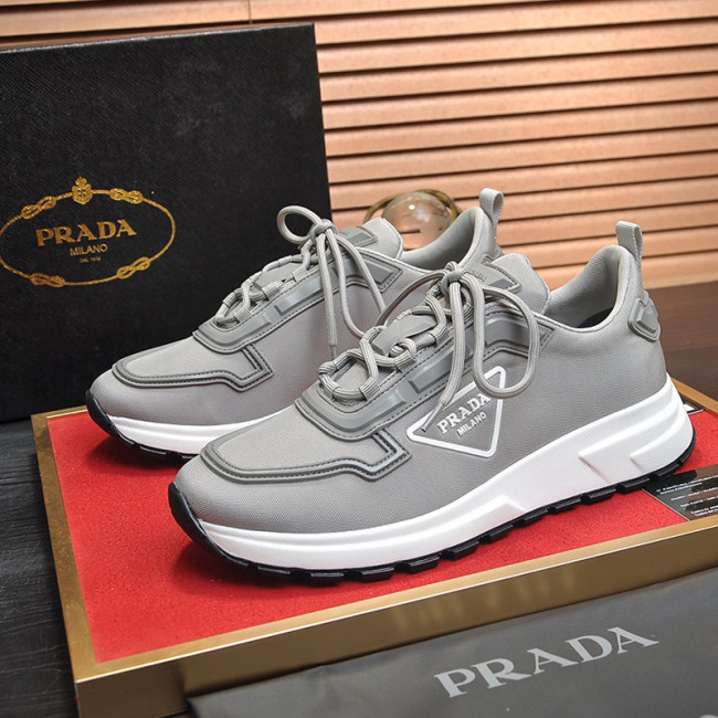 Prada Mens Shoes Casual Luxury Brand Breathable Sneakers with Original Box Whatapp