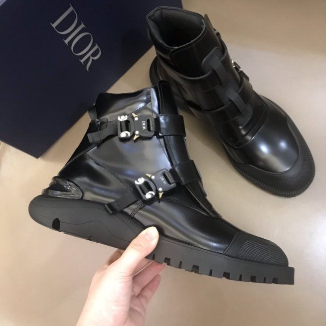 Dior Men Shoes Luxury Brand Ankle Boots Leather Design Calfskin Dress Shoes Whatapp