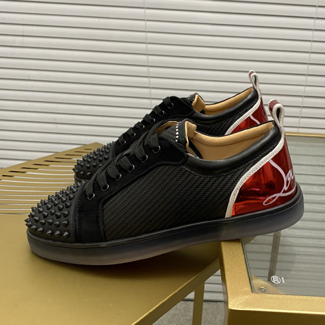 Christian Louboutin Mens Shoes Luxury Brand Red Bottom Design Louis Junior Spikes Flat with Original Box CL sneakers Whatapp