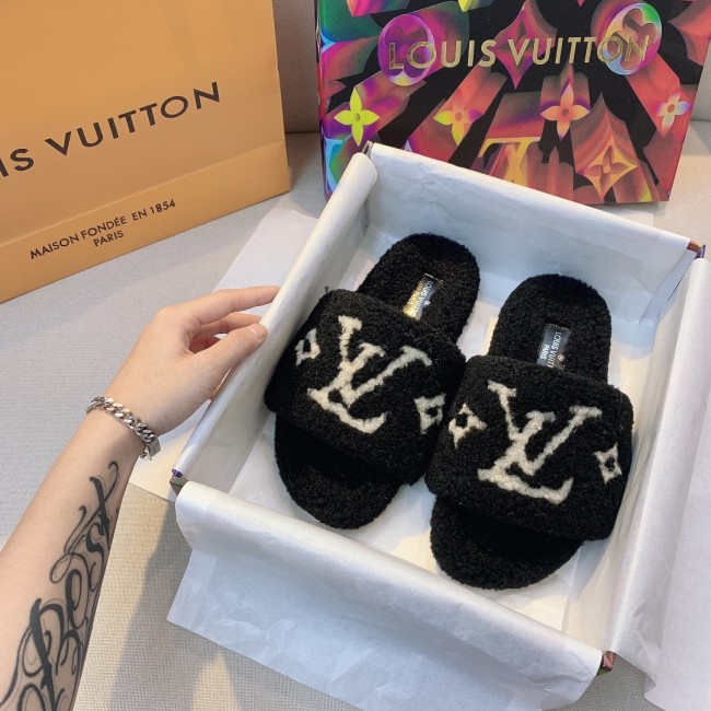 Louis Vuitton Women Shoes Fashion Winter Sandals Slippers Luxury Brand LOCK IT FLAT MULE with Original Box Whatapp