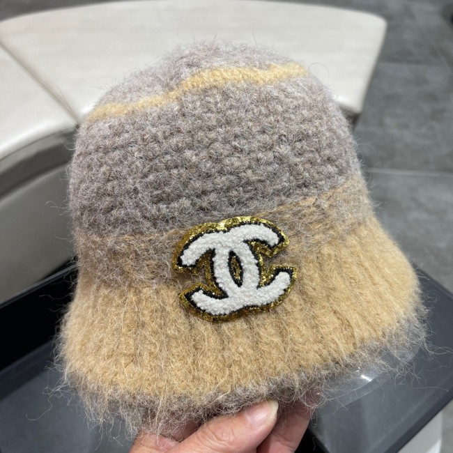 Chanel Womens Hats Luxury Brand Knit Bucket Hat with Original Box