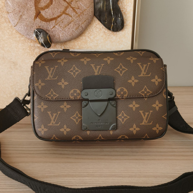 Louis Vuitton Mens Shoulder Bags Luxury Brand Fashion Type S LOCK SLING BAG M45807 Monogram Macassar coated canvas with Original Box Whatapp