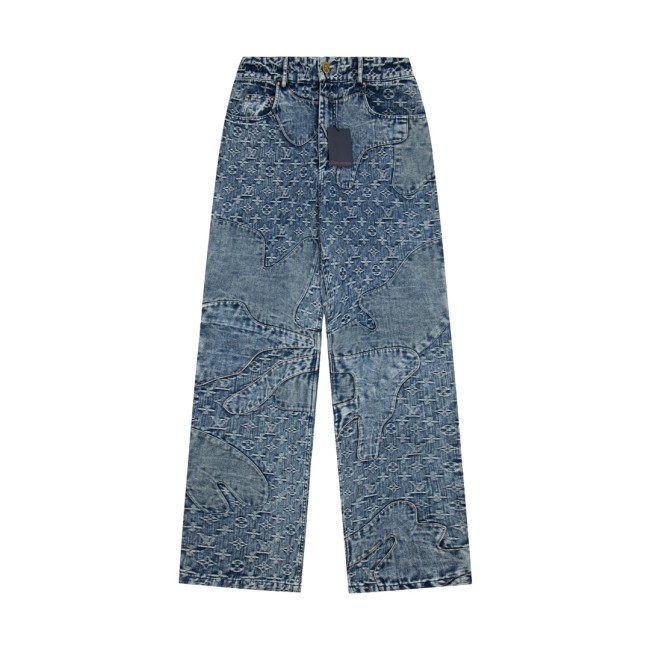 Louis Vuitton x Nigo Luxury Brand Women Mens Pant Jeans 0 Whatapp