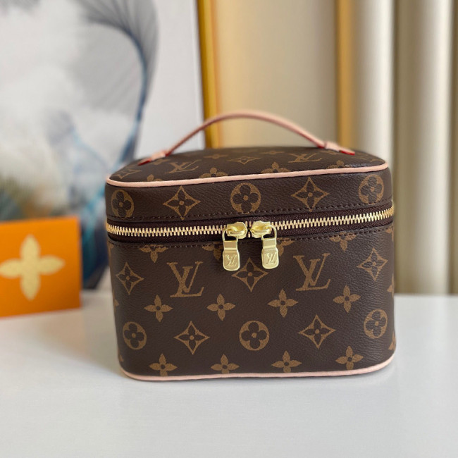 Louis Vuitton Womens Bags Luxury Brand NICE MINI TOILETRY POUCH M44495 with Original Box Monogram coated canvas Whatapp