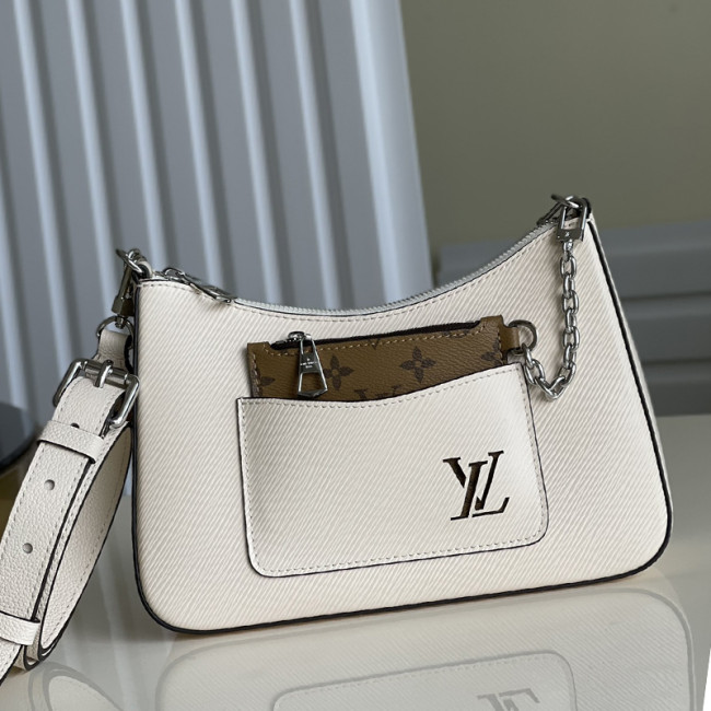 Louis Vuitton Womens Bags Clutch Shoulder Bags Luxury Brand Fashion Type Messenger Bags MARELLE M80688 Quartz White Epi grained cowhide leather with Original Box Whatapp