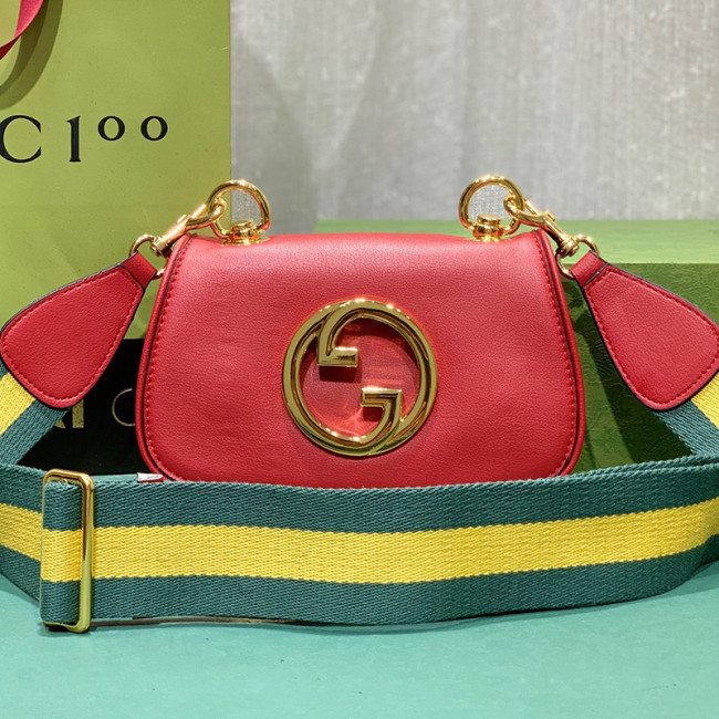 Gucci Womens Bags Shoulder Messenger Bag Luxury Brand Gucci Blondie mini bag in red leather with Original Box 698643 UXXAG 9161 Whatapp