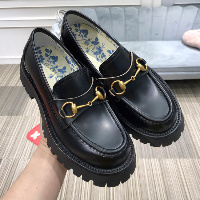 Gucci Womens Shoes Boots Luxury Brand Women's Gucci Black Leather Lug Sole Loafer Moccasins with Original Box 577236 DS800 1000 Whatapp