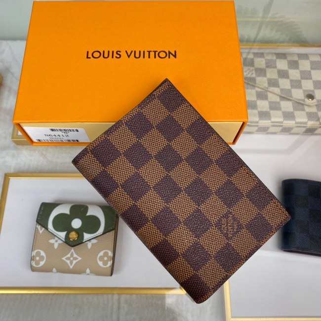 Louis Vuitton Mens Wallets Purse Luxury Brand Designer PASSPORT COVER Damier Graphite Canvas N64412 with Original Box Whatapp