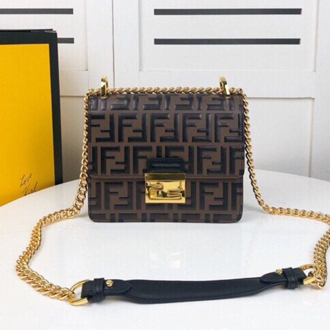 Fendi Womens Bags Shoulder Bags Luxury Brand FENDI Kan U leather bag with Original Box Whatapp